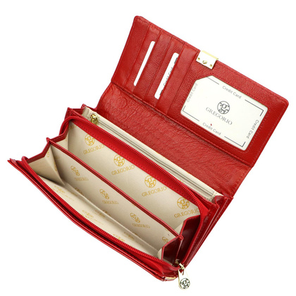 Portfel damski skórzany PELLUCCI NL-106 czerwony