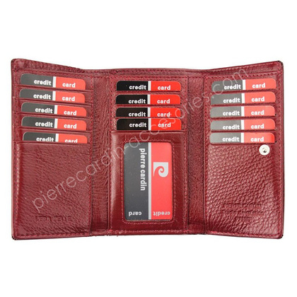 Portfel damski skórzany PIERRE CARDIN 02 LEAF 108 Czarny