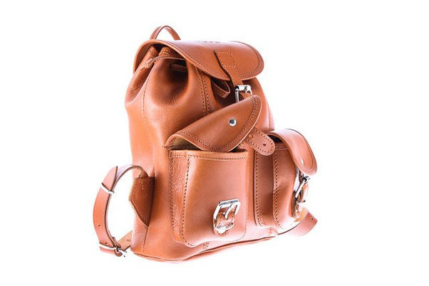 Mały plecak skórzany KEMER VOOC Vintage P2 Koniak