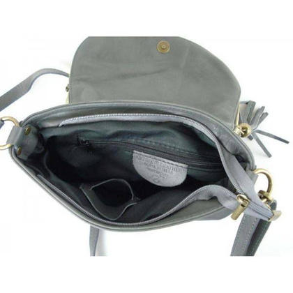 TOREBKA SKÓRZANA LISTONOSZKA A5 VERA PELLE SZARA VP1017GS