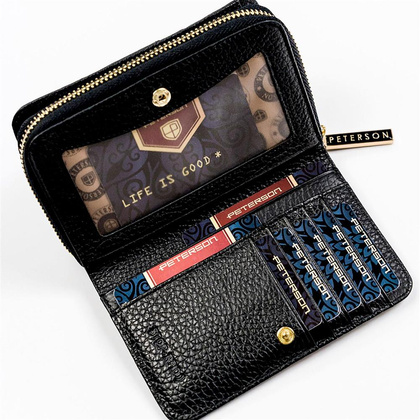 Portfel damski skórzany PELLUCCI PTN ST-418 SNAKE czarny