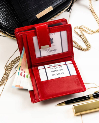 Pojemny skorzany portfel damski na zatrzask