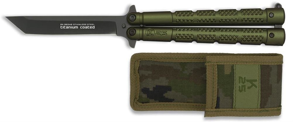Nóż motylek K25 36249 Balisong Zielony