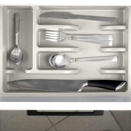 Organizer na sztućce przybory wkład do szuflady popielaty 5 przegródek 36x25,5x6 cm