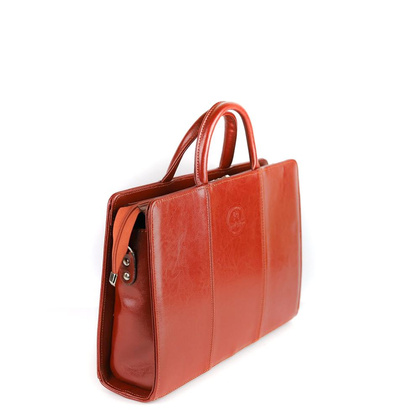 512 Damski skórzany kuferek mały - koniak KEMER