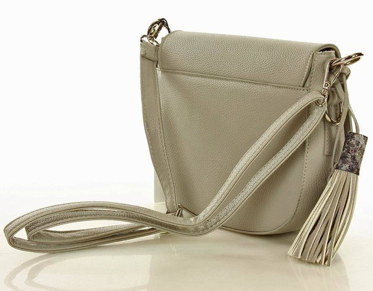 MONNARI Półokrągła listonoszka z dwoma paskami szary - min. zamówienie 20 / 50 / 100 szt.