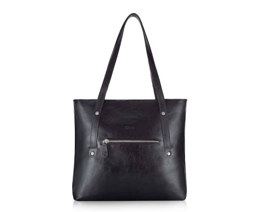 Skórzana torba damska Parma FL23 czarna - min. zamówienie 20 / 50 / 100 szt.