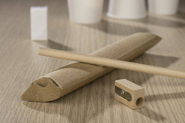 Komplet EKO (ołówek, gumka, temperówka) Brązowy