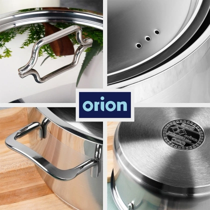 Garnek stalowy z pokrywką 18/10 PREMIUM 14 l ORION