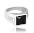 MINET Męski sygnet pierścien srebrny z czarną cyrkonią wielkość 14