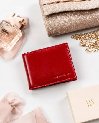 Klasyczny maly portfel damski ze skory naturalnej