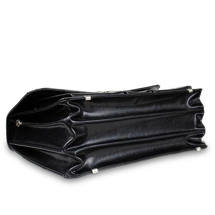 Skórzana teczka męska na laptopa czarna - Pavone Nero Roma 2157 BL