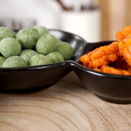 Miska miseczka na przekąski porcelanowa czarna potrójna 25 cm