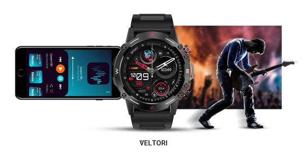 Smartwatch Veltori VT110-1 Czarny Pasek Silikonowy