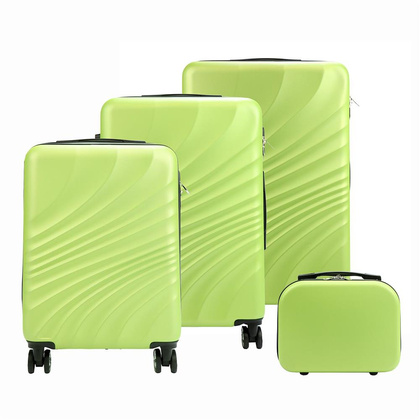 Zestaw z trzech walizek oraz kuferka W3002 S14/20/24/28 różowy KEMER