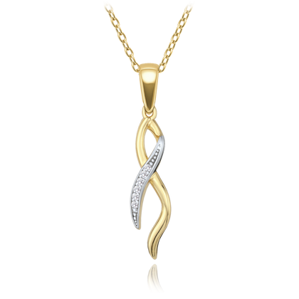 MINET Elegancki złoty naszyjnik z białymi cyrkoniami Au 585/1000 2,25g