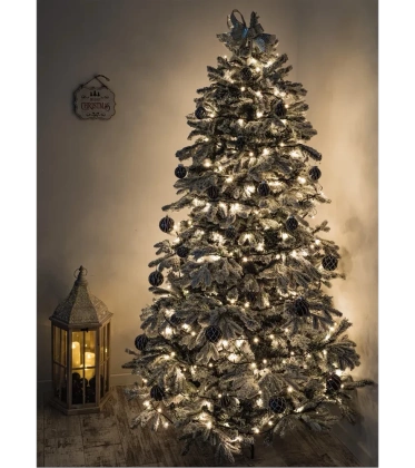 Choinka sztuczna PE02 150 cm biała ośnieżona z metalowym stojakiem