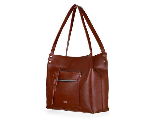 Skórzana torba damska shopper Vitoria FL18 brązowa vintage - min. zamówienie 20 / 50 / 100 szt.