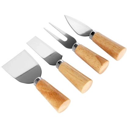 Deska bambusowa do krojenia serwowania serów + 4 noże stalowe do sera