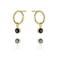 Kolczyki ze stali szlachetnej pozłacanej 14k złotem KST2931CZ