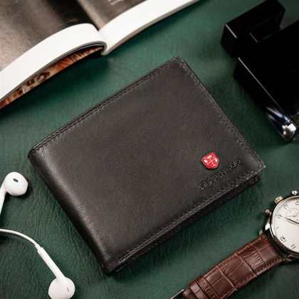 Składany portfel męski ze skóry naturalnej
