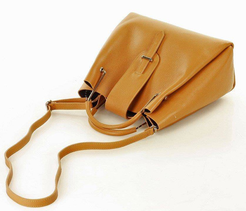 MARCO MAZZINI Torebka skórzana designerski kuferek handbag brąz camel - min. zamówienie 20 / 50 / 100 szt.