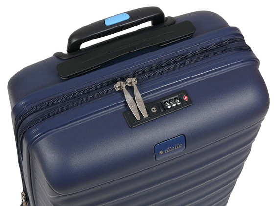 Walizka DIELLE 100 4k 55cm kabinowa granatowa PP z poszerzeniem