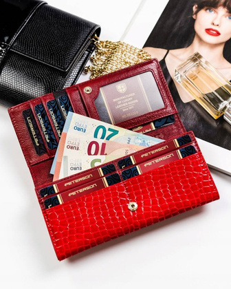 Duży, skórzany portfel damski z systemem rfid