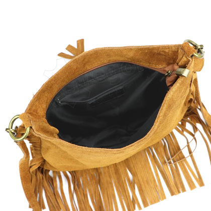 Torebka damska skórzana 25-073 Ciemny brąz