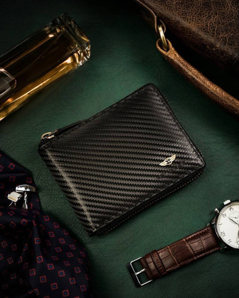 Poziomy portfel męski ze skóry naturalnej