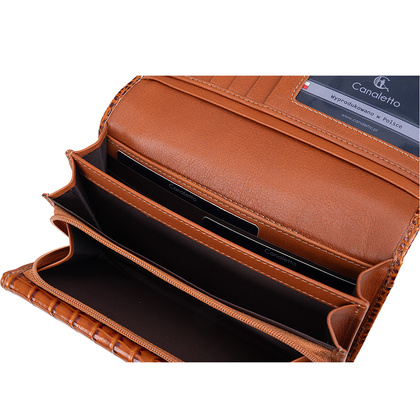 Portfel damski Canaletto ze skóry z wzorem krokodyla – ochrona RFID i wyjątkowy styl PD1634s262 RFID