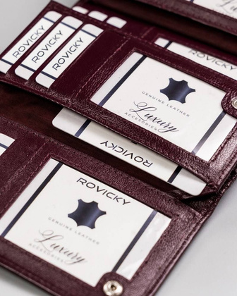 Elegancki portfel damski ze skóry naturalnej