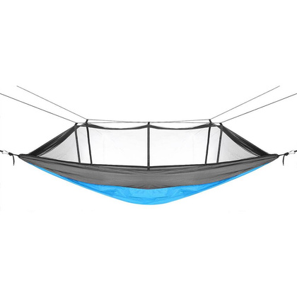 HAMAK TURYSTYCZNY 2 OSOBOWY 270X140CM Z MOSKITIERĄ NIEBIESKI