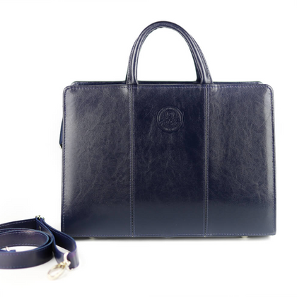 511 Damski skórzany kuferek duży - granat KEMER