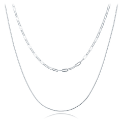 MINET Elegancki podwójny naszyjnik srebrny