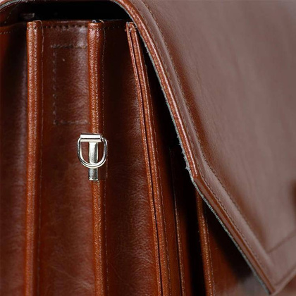 Skórzana teczka męska na laptopa brązowa aktówka - Pavone Nero Marsala 2164 BR