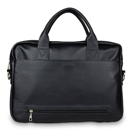 Skórzana torba męska na ramię laptopa 15,6" czarna - Pavone Nero Palermo 2492 BL