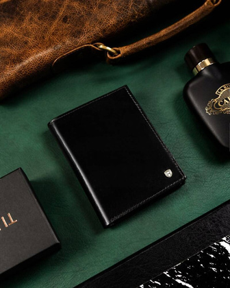 Duzy skorzany portfel meski bez zapiecia