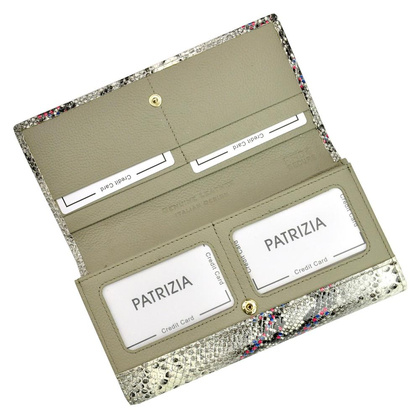 Portfel damski skórzany PELLUCCI SN-122 RFID popiel + pomarańcz