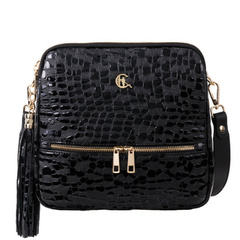 Torebka listonoszka Canaletto ze skóry naturalnej o wzorze kropli TD840s258złote