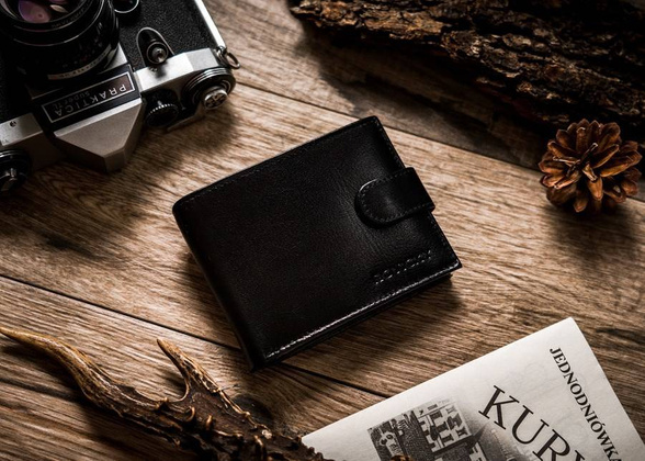 Elegancki portfel męski z systemem antyskimmingowym rfid protect