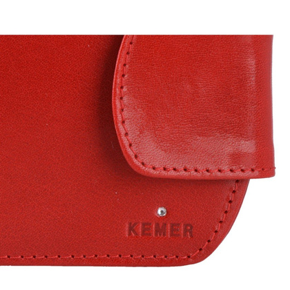 Portfel damski skórzany KEMER D15 Czerwony - min. zamówienie 20 / 50 / 100 szt.