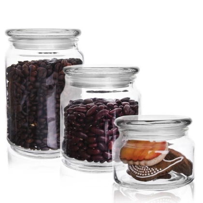 Pojemnik szklany kuchenny słój słoik 0,75 l retro