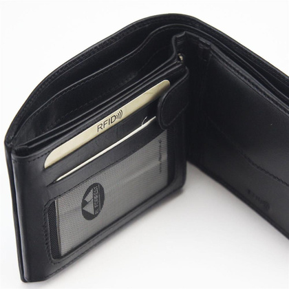 Portfel męski skórzany EL FORREST 892/A RFID Czarny