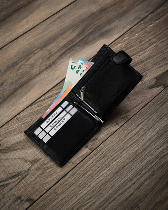 Portfel meski z podwojna sekcja na banknoty