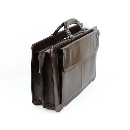 538 Dyplomatka męska 2-komorowa - brąz KEMER