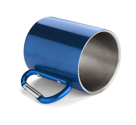 Kubek z karabińczykiem 280 ml UPOMINKARNIA CAMP Niebieski