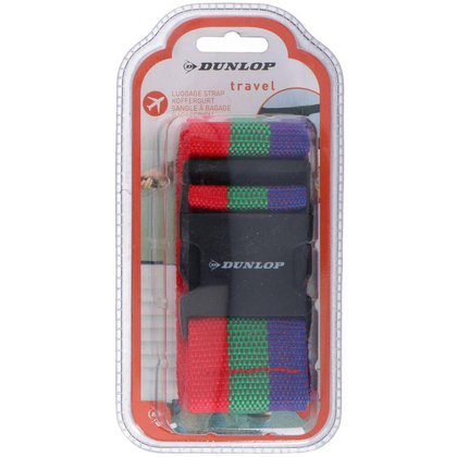 UNIWERSALNY PAS ZABEZPIECZAJĄCY DO WALIZKI SPINAJĄCY DUNLOP 200x5CM CZER-ZIEL-NIEB