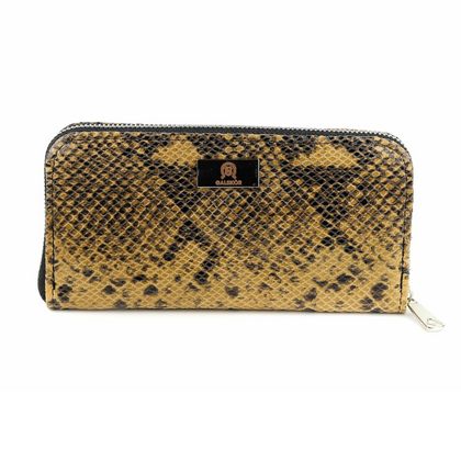 P-02 Portfel skórzany Korona - print wężowy jasny brąz KEMER