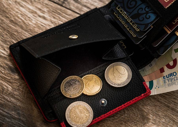 Skórzany, sportowy portfel męski z ochroną kart rfid